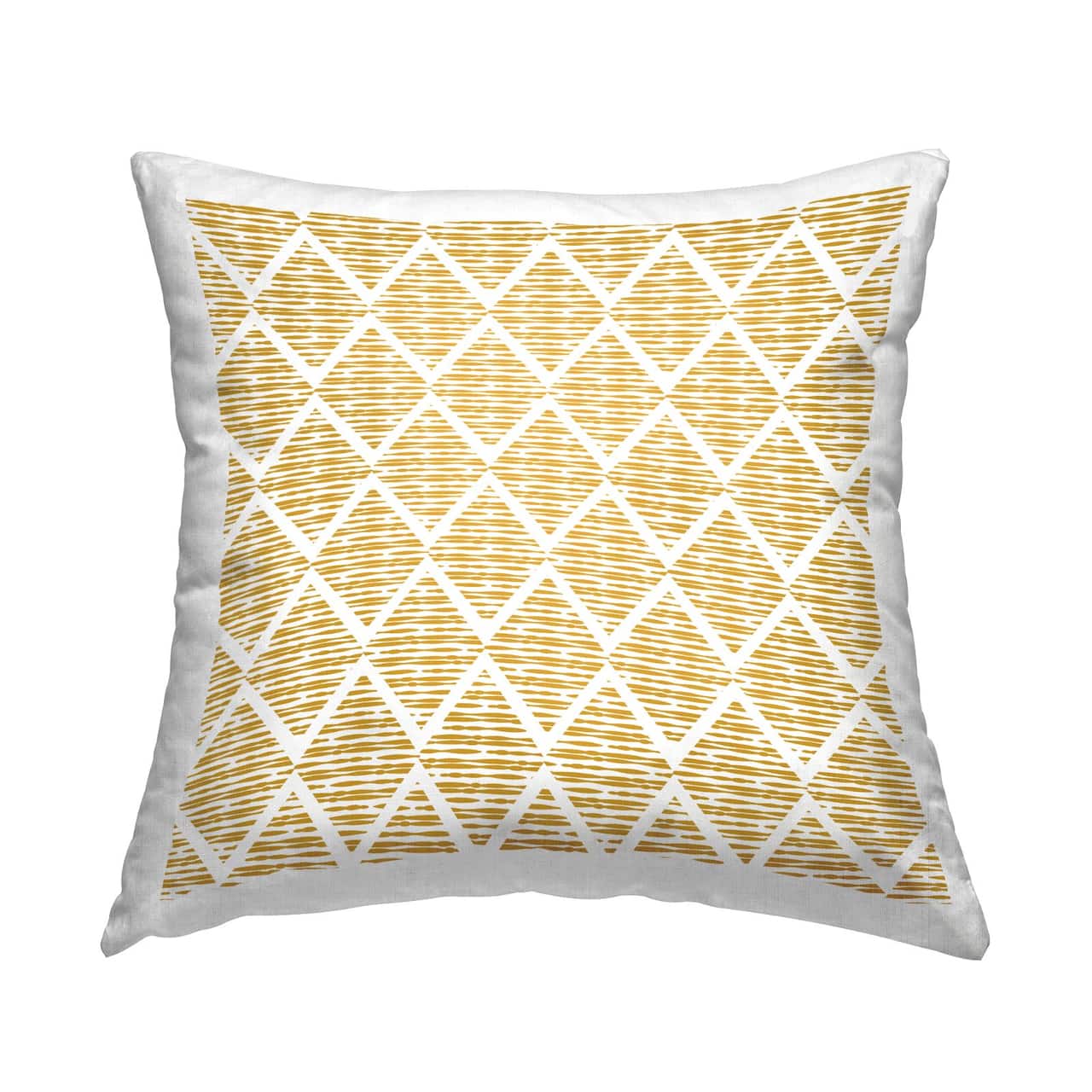 Stupell Industries Yellow Abstract Zigzag Diamond Pattern Throw Pillow, 18" x 18"